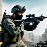 탕탕특공대 캐릭터 밸런스 분석 - A dynamic battlefield scene featuring a diverse team of TangTang Special Forces characters in mid-ac...
