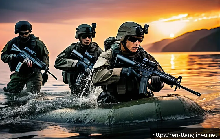 탕탕특공대 배경 스토리 탐구 - A highly detailed scene depicting TangTang Special Forces operatives during an intense training exer...
